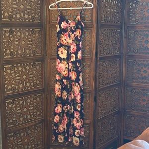 NWOT Venus Maxi Navy Blue and Rose Sundress
